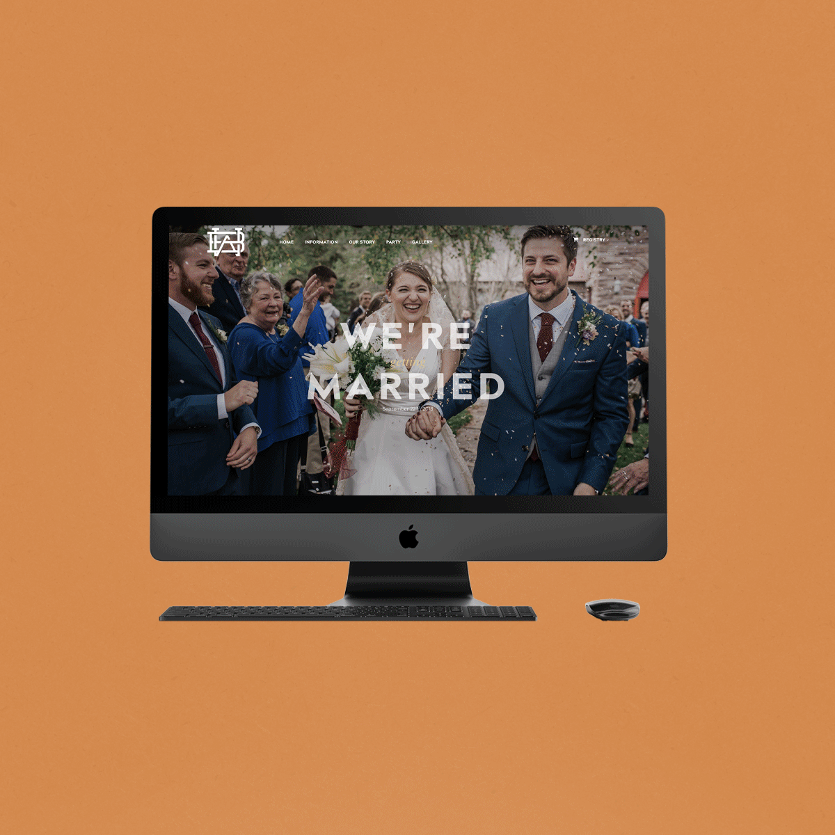 Mockup of wedding website